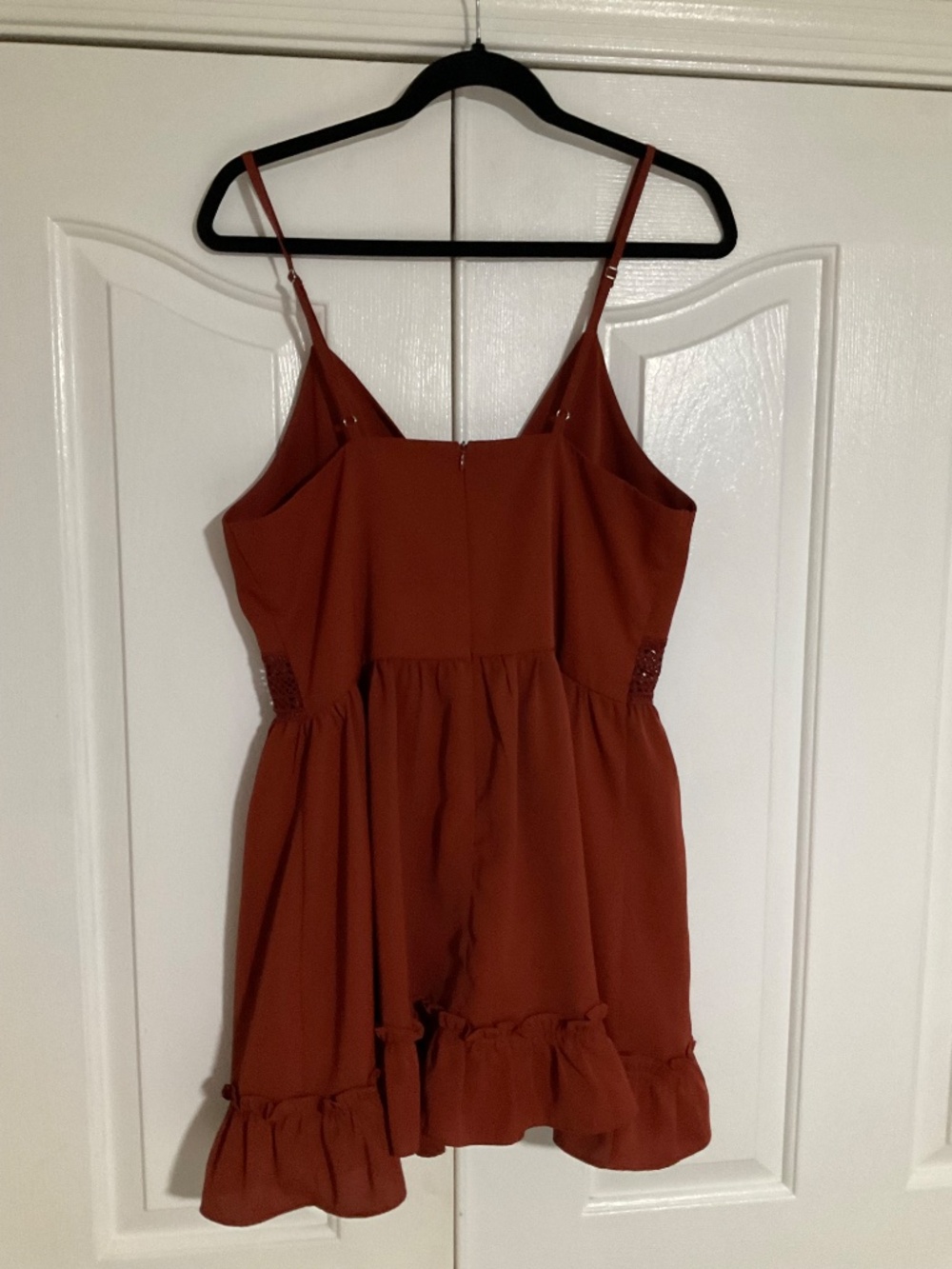 Cider Rust/Brown Ruffle Mini Dress - Picture 3 of 6